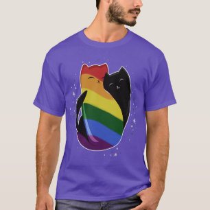 Camiseta Sinalizador Orgulho gay do Rainbow Cat LGBT