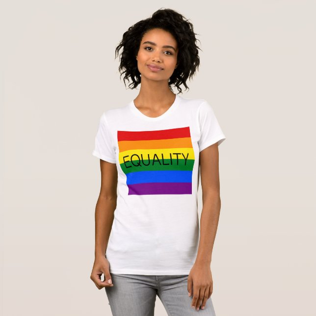 Camiseta Sinalizador Orgulho gay EQUALITY (Frente Completa)