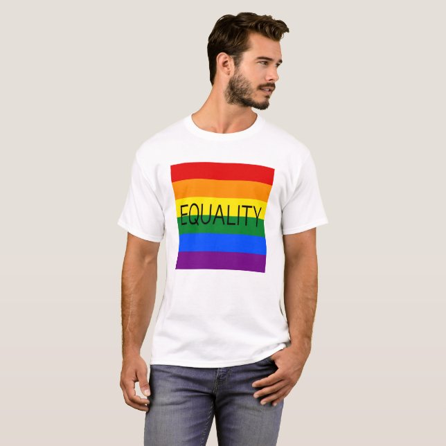 Camiseta Sinalizador Orgulho gay EQUALITY (Frente Completa)