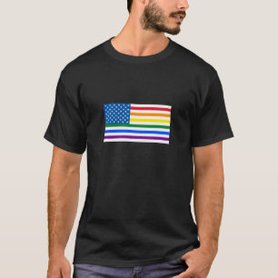 Camiseta Sinalizador Orgulho gay US - Stripes vermelhas, br