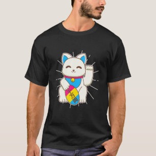 Camiseta Sinalizador Pan LGBTQ+ Orgulho Pansexual de Gato S