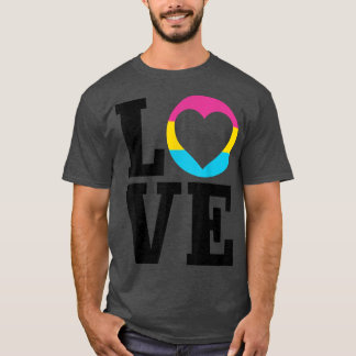 Camiseta Sinalizador Pansexual Amor Cardíaco LGBTQ Filer Pa