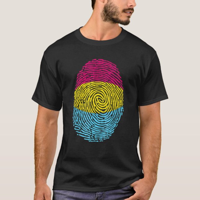 Camiseta Sinalizador Pansexual Bonito Impressão Digital Ort (Frente)