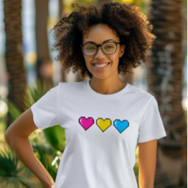 Camiseta Sinalizador Pansexual Coração Pixel