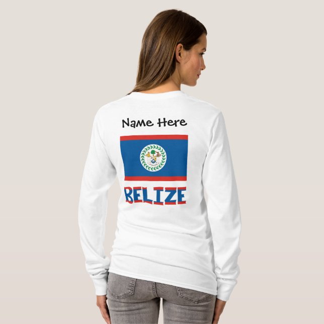 Camiseta Sinalizador Personalizado Belize (Parte Traseira Completa)