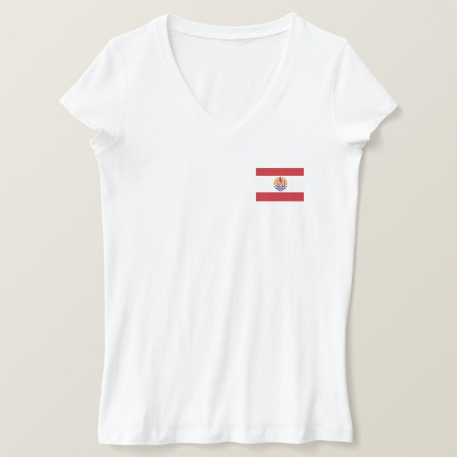 Camiseta Sinalizador Polinésia Francesa (Frente do Design)