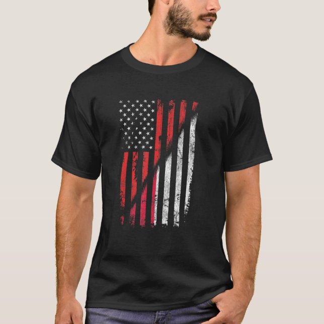 Camiseta Sinalizador Polonês Americano Estilo Retroativo Us (Frente)