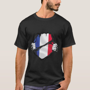 Camiseta Sinalizador preto das raízes puras da França