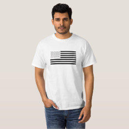 Camiseta Sinalizador preto e branco dos EUA