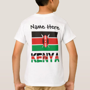 Camiseta Sinalizador Queniano do Quênia Personalizado