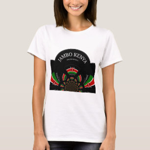 Camiseta Sinalizador Queniano Inspirou Jambo Bem-Vindo Desi