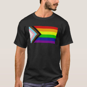 Camiseta Sinalizador Rainbow Do Orgulho De Progresso Para I