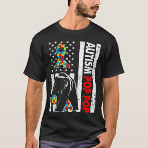 Camiseta Sinalizador Retro-Americano Autismo Pop de Pop de