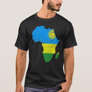 Camiseta Sinalizador Ruanda África Silhuette Continente Pre