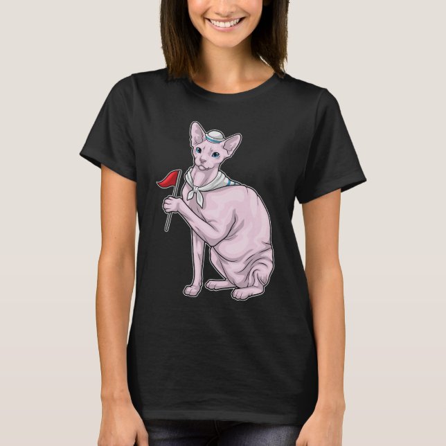 Camiseta Sinalizador Sailer de Cat Sphynx (Frente)