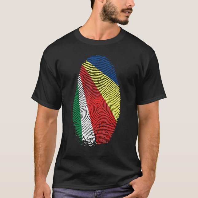 Camiseta Sinalizador Seicheles Impressão no meu DNA para Se (Frente)