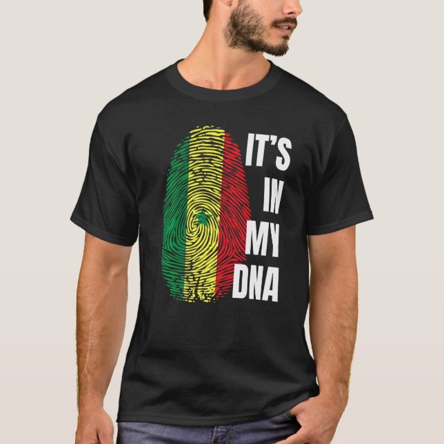 Camiseta Sinalizador Senegal Dna Impressão Digital Impressã (Frente)