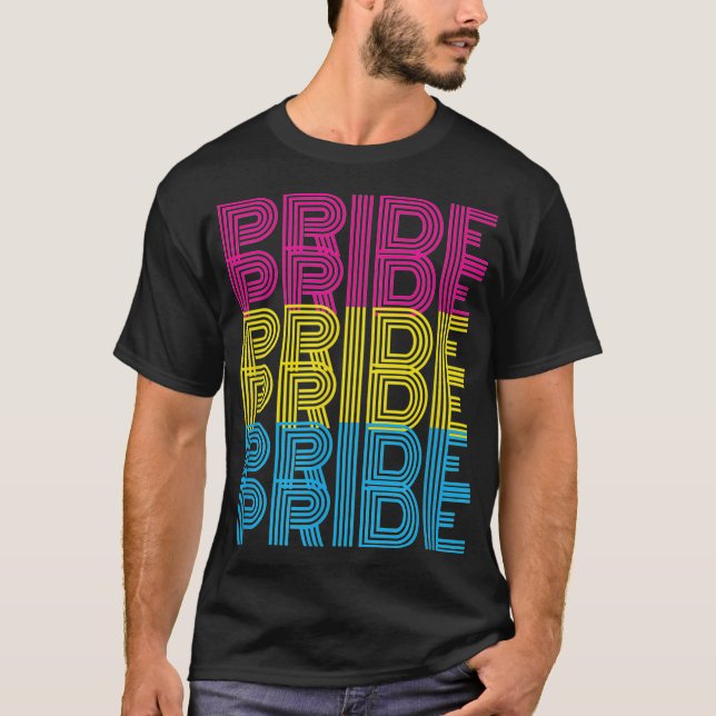 Camiseta Sinalizador T do Orgulho Pansexual LGBTQ (Frente)
