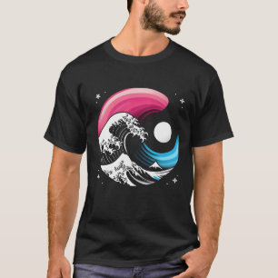 Camiseta Sinalizador Transgender Pride LGBTQ Trans Onda Jap