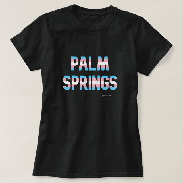 Camiseta Sinalizador Transgênero do Orgulho de Palm Primave (Frente do Design)