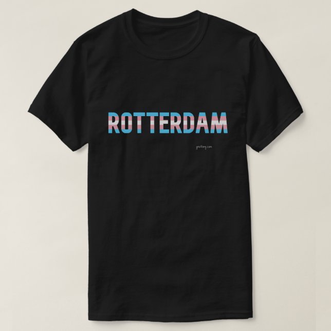 Camiseta Sinalizador Transgênero do Orgulho de Roterdão (Frente do Design)