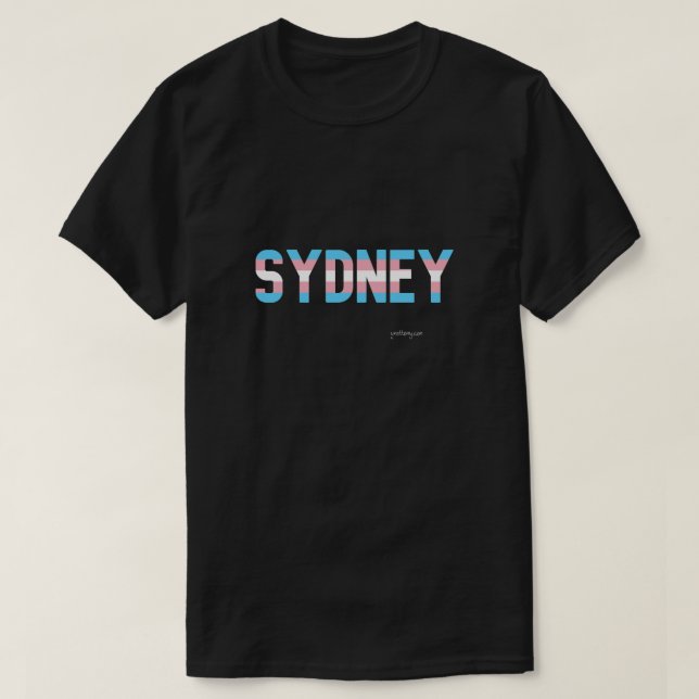 Camiseta Sinalizador Transgênero do Orgulho Sydney (Frente do Design)