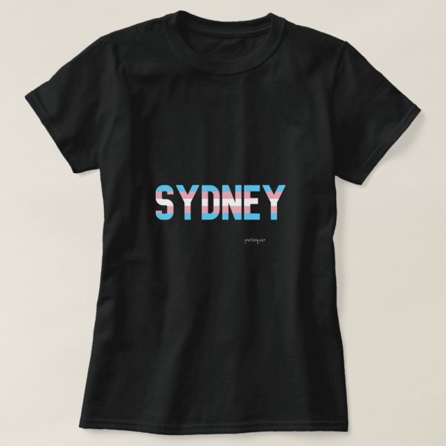 Camiseta Sinalizador Transgênero do Orgulho Sydney (Frente do Design)
