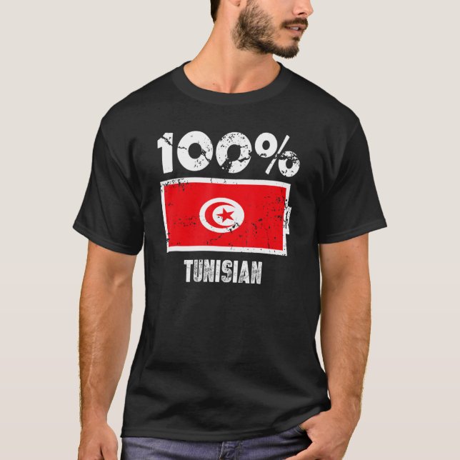 Camiseta Sinalizador Tunísia Suporte 100 Bateria de Energia (Frente)