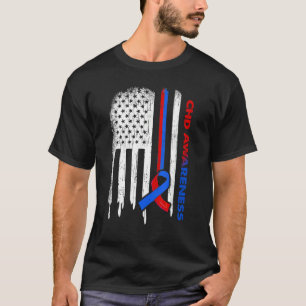 Camiseta Sinalizador Usa Azul e Faixa Vermelha Sensibilizaç