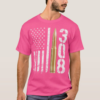 Camiseta Sinalizador Usa Caliber Rifle Rifle 308 Gun Ammo B