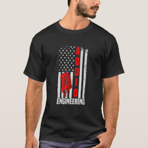 Camiseta Sinalizador Usa de Gravação de Engenheiro de Áudio