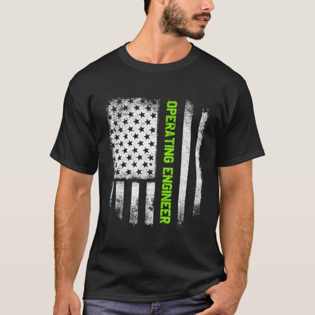 Camiseta Sinalizador Usa do Hoodie do Engenheiro Operaciona (Frente)