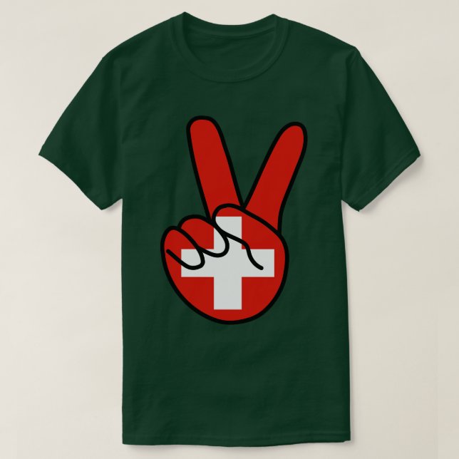 Camiseta Sinalizador V de suiça (Frente do Design)