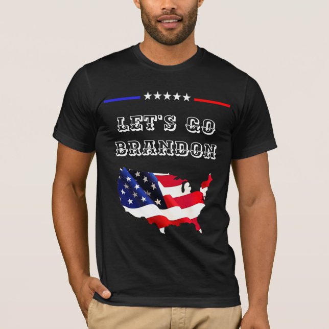 Camiseta Sinalizador VAMOS GO BRANDON Funny Trump USA Perso (Frente)