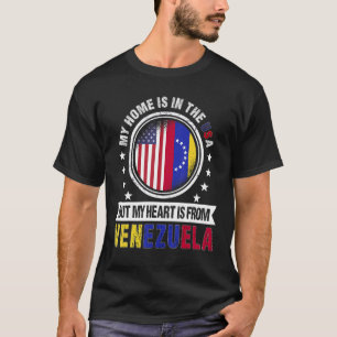 Camiseta Sinalizador venezuelano americano Heart Venezuela 