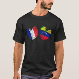 Camiseta Sinalizador venezuelano do Coração da França Venez