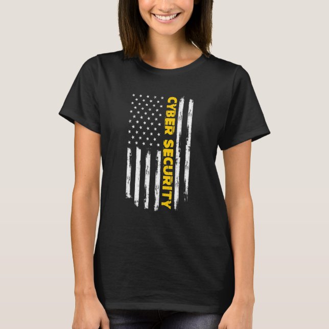 Camiseta Sinalizador Vertical Us para Programadores de TI d (Frente)