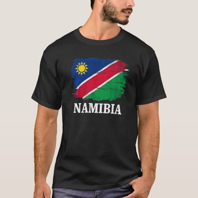 Camiseta Sinalizador Vintage Namibia Para A Namíbia (Frente)
