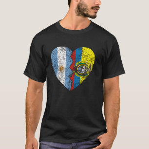 Camiseta Sinalizadores argentinos equatorianos Coração da A
