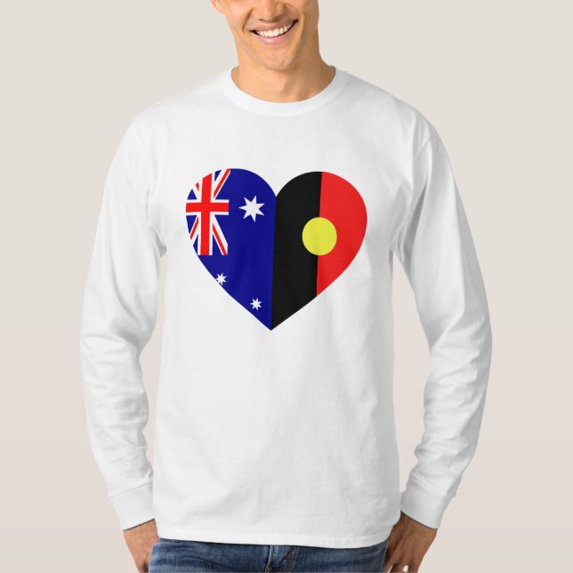 Camiseta Sinalizadores de Coração Aborígenes Australianos (Frente)