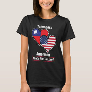 Camiseta Sinalizadores de Coração Americanos taiwaneses O q
