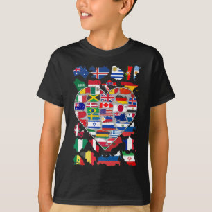Camiseta Sinalizadores de Coração do País Mundial Viajan