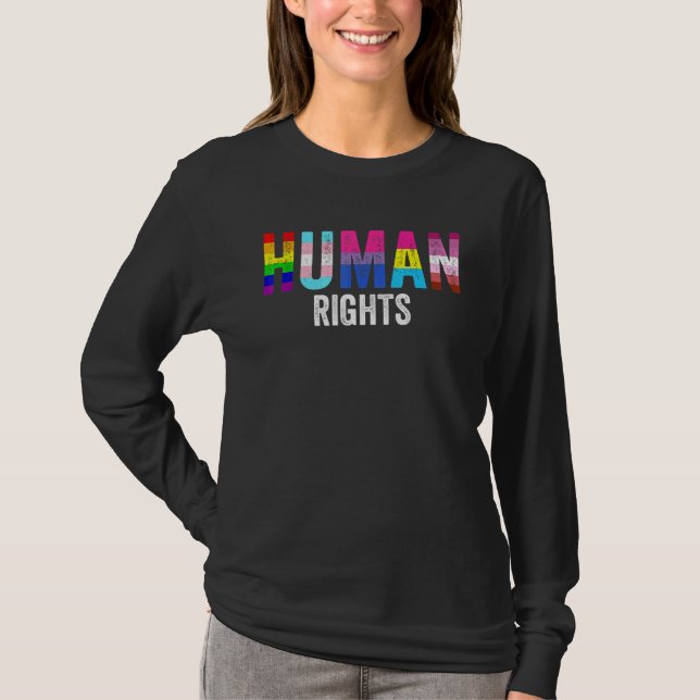 Camiseta Sinalizadores de Lgbt de Direitos Humanos - Orgulh (Frente)