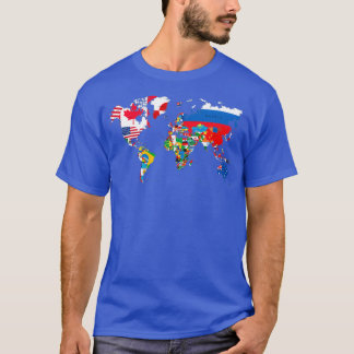 Camiseta Sinalizadores de Mapa do Mundo Viajante