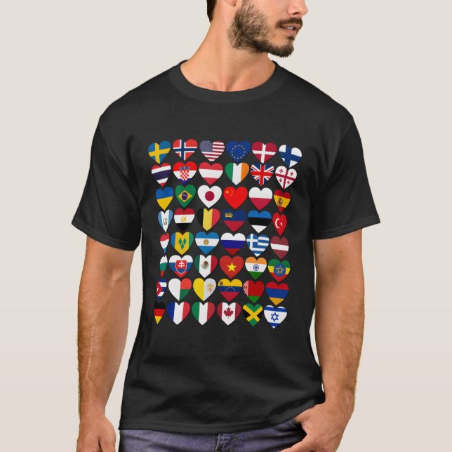Camiseta Sinalizadores De Países Do Mundo (Frente)