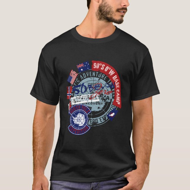Camiseta Sinalizadores de Pesquisa da Antártica (Frente)