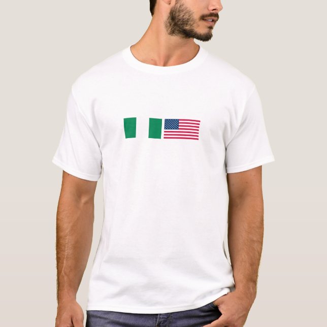 Camiseta Sinalizadores nigerianos e EUA lado a lado (Frente)