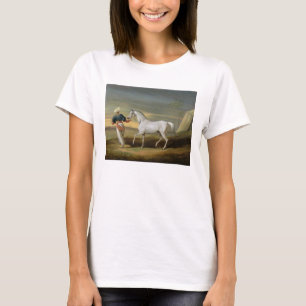 Camiseta Sinalize, um árabe cinzento, com um noivo no