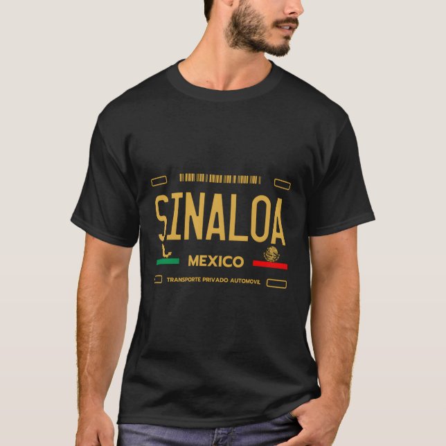 Camiseta Sinaloa México Licença Plate Aestética Sinaloa (Frente)