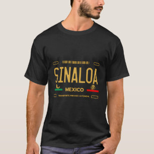 Camiseta Sinaloa México Licença Plate Aestética Sinaloa